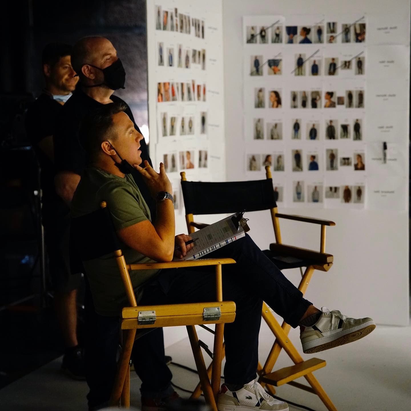 Drew Pokorny on set